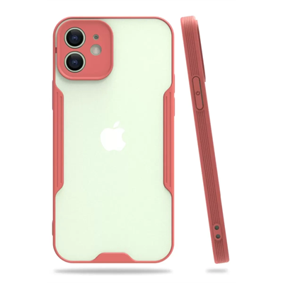 Apple iPhone 12 Kılıf Platin Silikon - Pembe