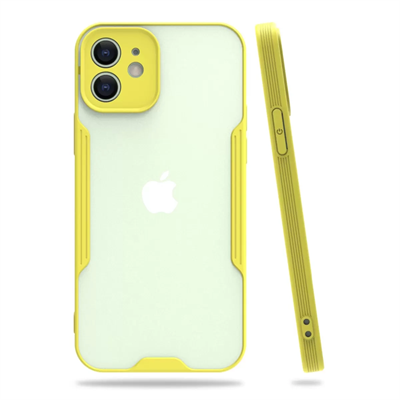 Apple iPhone 12 Kılıf Platin Silikon - Sarı