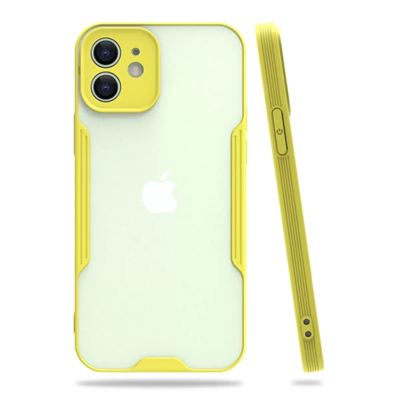 Apple iPhone 12 Kılıf Platin Silikon - Sarı