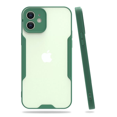 Apple iPhone 12 Kılıf Platin Silikon - Yeşil