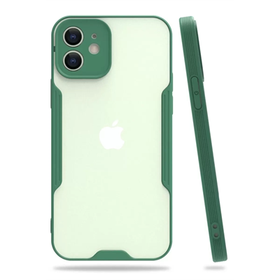 Apple iPhone 12 Kılıf Platin Silikon - Yeşil