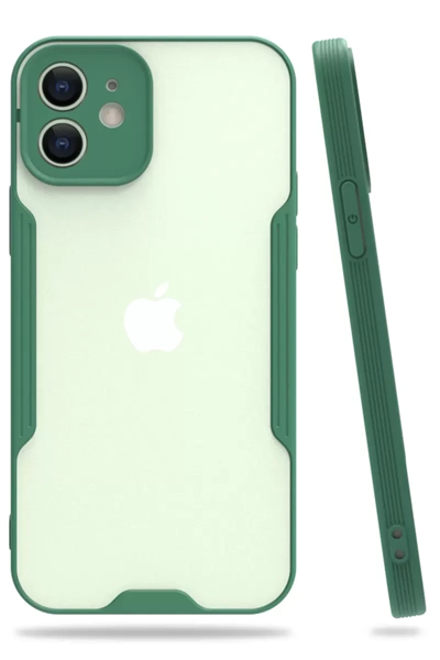 Apple iPhone 12 Kılıf Platin Silikon - Yeşil
