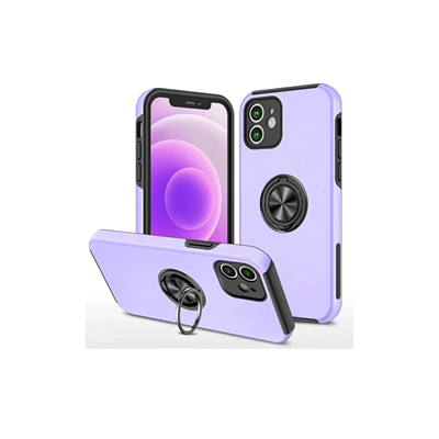 Apple iPhone 12 Mini Kılıf Elit Yüzüklü Kapak - Mor