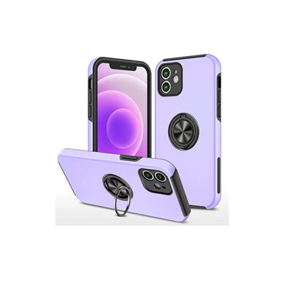 Apple iPhone 12 Mini Kılıf Elit Yüzüklü Kapak - Mor
