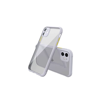 Apple iPhone 12 Mini Kılıf Miami Şeffaf Silikon - Lila