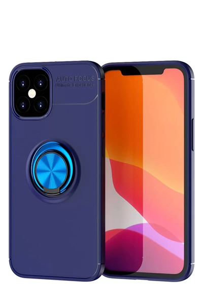 Apple iPhone 12 Mini Kılıf Range Yüzüklü Silikon - Mavi