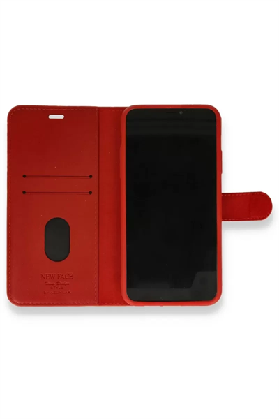 Apple iPhone 12 Mini Kılıf Trend S Plus Kapaklı Kılıf - Kırmızı