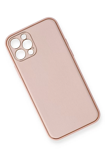 Apple iPhone 12 Pro Kılıf Coco Deri Silikon Kapak - Pembe