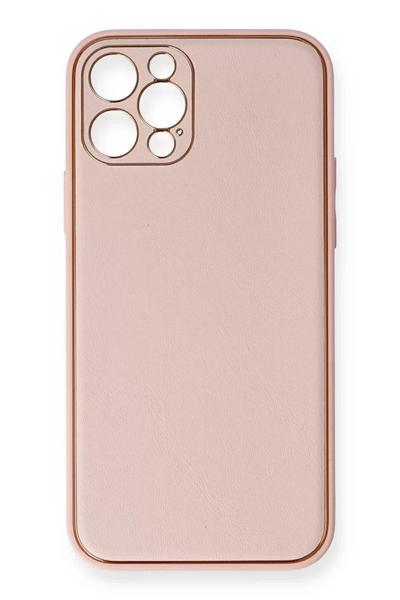 Apple iPhone 12 Pro Kılıf Coco Deri Silikon Kapak - Pembe