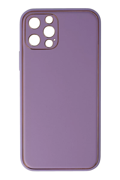Apple iPhone 12 Pro Kılıf Coco Deri Silikon Kapak - Lila