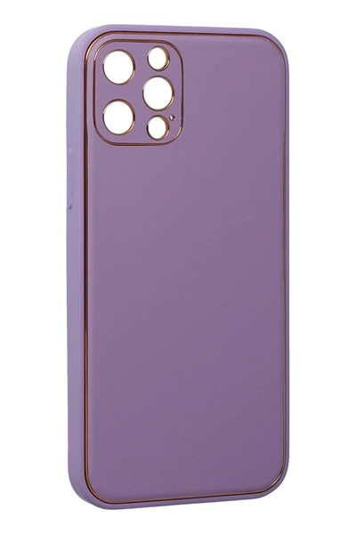 Apple iPhone 12 Pro Kılıf Coco Deri Silikon Kapak - Lila
