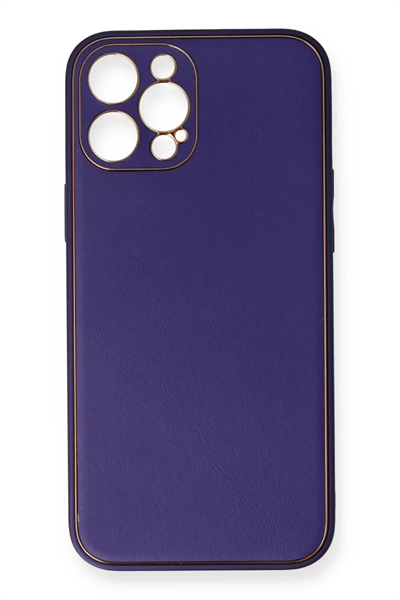 Apple iPhone 12 Pro Kılıf Coco Deri Silikon Kapak - Mor