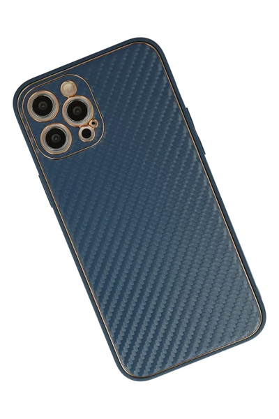 Apple iPhone 12 Pro Kılıf Coco Karbon Silikon - Mavi
