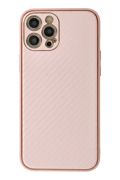 Apple iPhone 12 Pro Kılıf Coco Karbon Silikon - Pembe