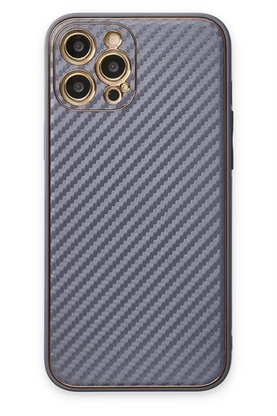 Apple iPhone 12 Pro Kılıf Coco Karbon Silikon - Gri