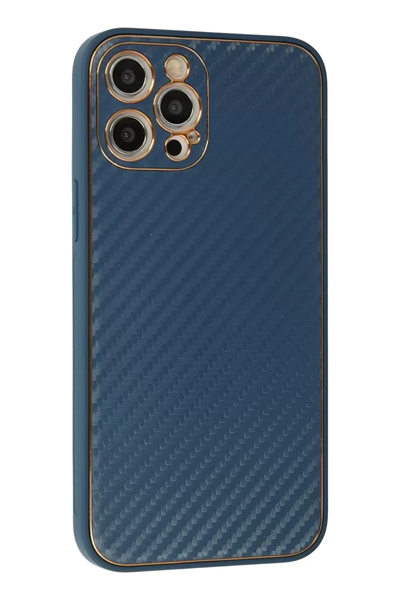 Apple iPhone 12 Pro Kılıf Coco Karbon Silikon - Mavi