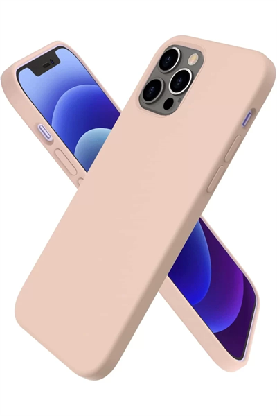 Apple iPhone 12 Pro Kılıf First Silikon - Pudra