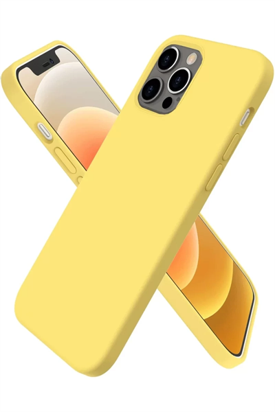 Apple iPhone 12 Pro Kılıf First Silikon - Sarı