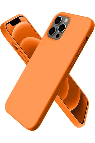 Apple iPhone 12 Pro Kılıf First Silikon - Turuncu