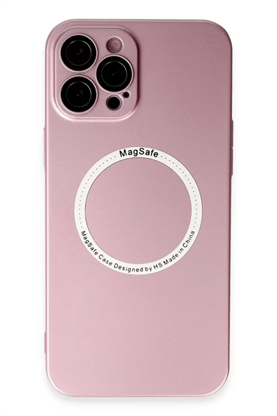 Apple iPhone 12 Pro Kılıf Jack Magneticsafe Lens Silikon - Rose Gold