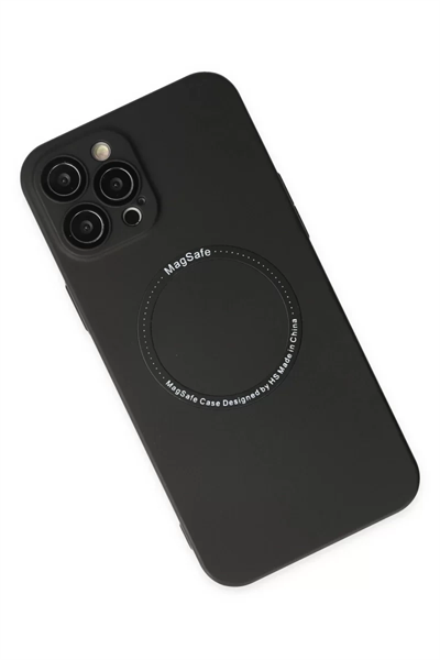 Apple iPhone 12 Pro Kılıf Jack Magneticsafe Lens Silikon - Siyah