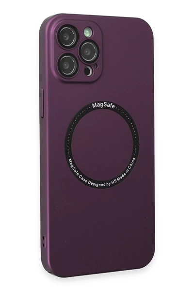 Apple iPhone 12 Pro Kılıf Jack Magneticsafe Lens Silikon - Mürdüm