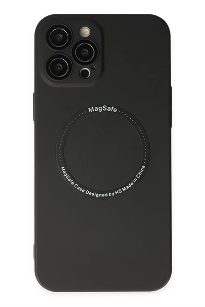 Apple iPhone 12 Pro Kılıf Jack Magneticsafe Lens Silikon - Siyah