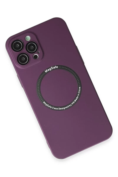 Apple iPhone 12 Pro Kılıf Jack Magneticsafe Lens Silikon - Mürdüm