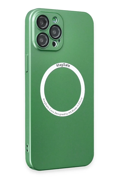 Apple iPhone 12 Pro Kılıf Jack Magneticsafe Lens Silikon - Yeşil