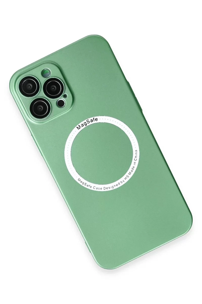 Apple iPhone 12 Pro Kılıf Jack Magneticsafe Lens Silikon - Yeşil