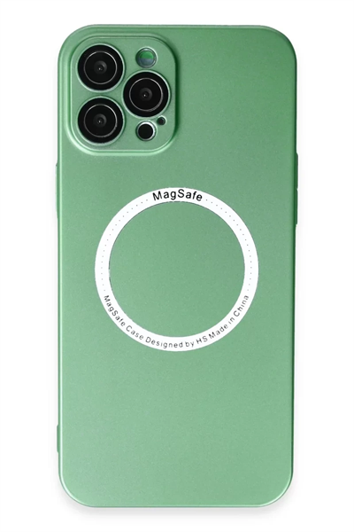 Apple iPhone 12 Pro Kılıf Jack Magneticsafe Lens Silikon - Yeşil