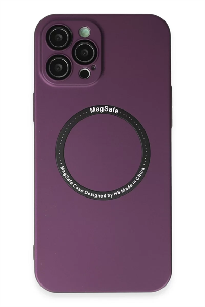 Apple iPhone 12 Pro Kılıf Jack Magneticsafe Lens Silikon - Mürdüm