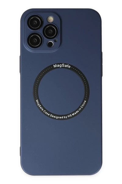 Apple iPhone 12 Pro Kılıf Jack Magneticsafe Lens Silikon - Lacivert