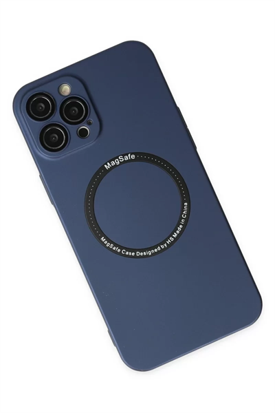 Apple iPhone 12 Pro Kılıf Jack Magneticsafe Lens Silikon - Lacivert