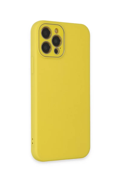 Apple iPhone 12 Pro Kılıf Lansman Glass Kapak - Sarı