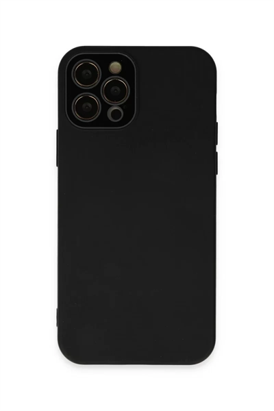 Apple iPhone 12 Pro Kılıf Lansman Glass Kapak - Siyah