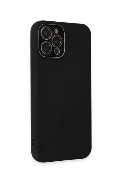 Apple iPhone 12 Pro Kılıf Lansman Glass Kapak - Siyah