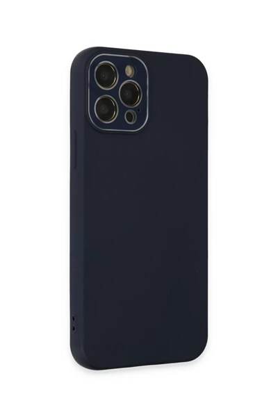 Apple iPhone 12 Pro Kılıf Lansman Glass Kapak - Lacivert