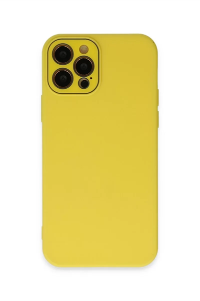 Apple iPhone 12 Pro Kılıf Lansman Glass Kapak - Sarı