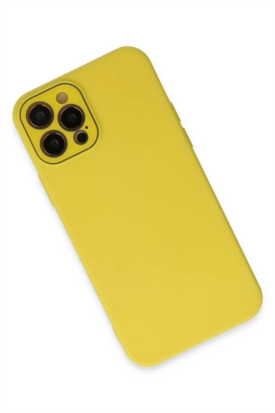 Apple iPhone 12 Pro Kılıf Lansman Glass Kapak - Sarı