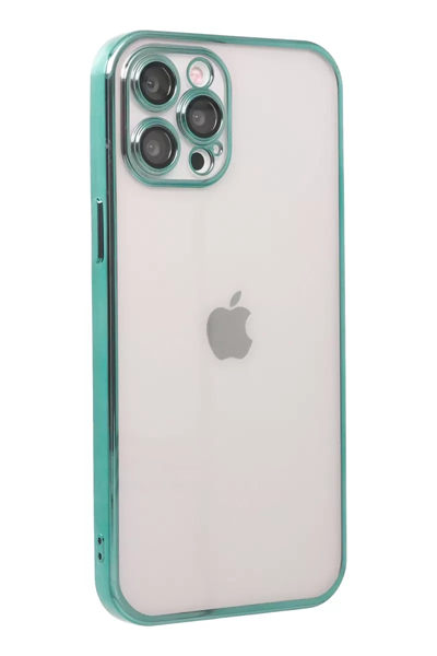Apple iPhone 12 Pro Kılıf Lensli Silikon - Yeşil
