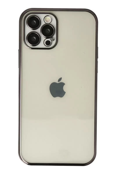 Apple iPhone 12 Pro Kılıf Lensli Silikon - Siyah