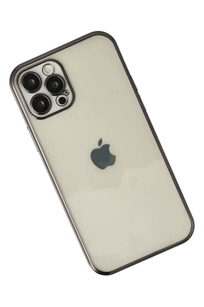 Apple iPhone 12 Pro Kılıf Lensli Silikon - Siyah