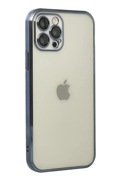 Apple iPhone 12 Pro Kılıf Lensli Silikon - Lacivert