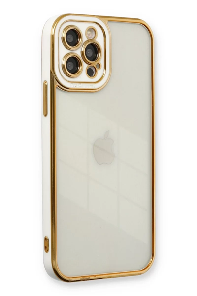 Apple iPhone 12 Pro Kılıf Liva Lens Silikon - Beyaz