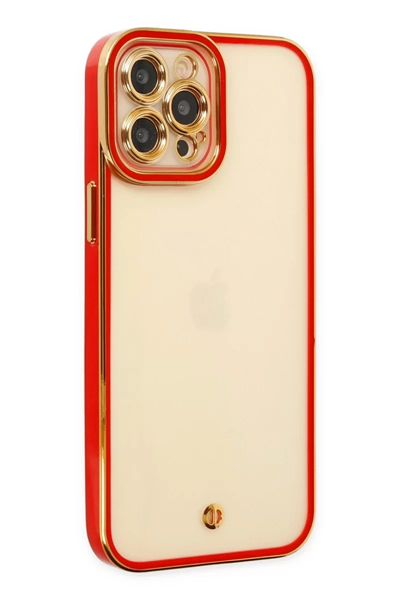 Apple iPhone 12 Pro Kılıf Liva Lens Silikon - Kırmızı
