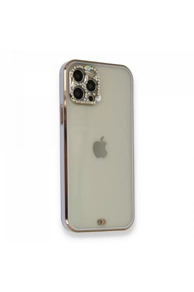 Apple iPhone 12 Pro Kılıf Liva Taşlı Silikon - Mor
