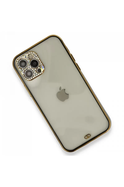 Apple iPhone 12 Pro Kılıf Liva Taşlı Silikon - Siyah