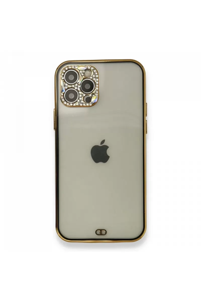 Apple iPhone 12 Pro Kılıf Liva Taşlı Silikon - Siyah