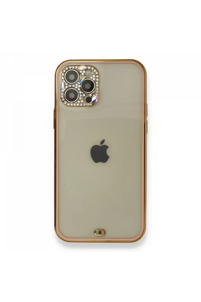 Apple iPhone 12 Pro Kılıf Liva Taşlı Silikon - Pembe